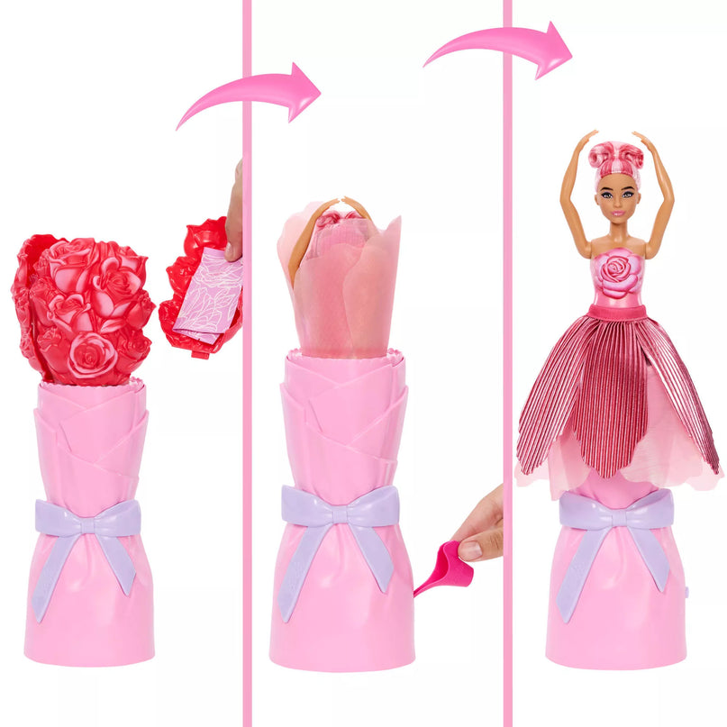 BARBIE ROSE SURPRISE lėlė gėlėje (JMF59)