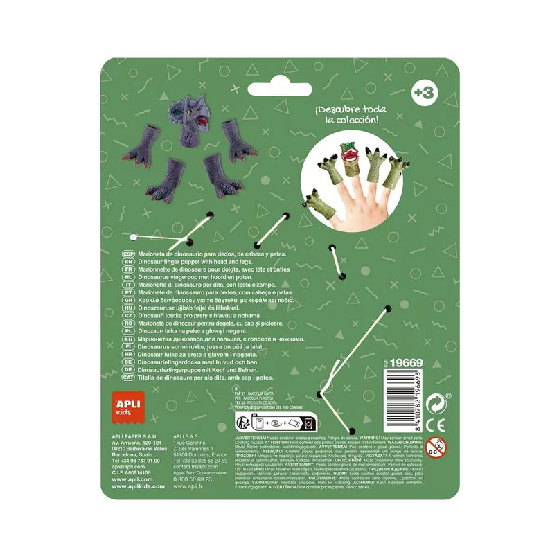 Pirštų lėlės dinozauras TRICERATOPSAS
