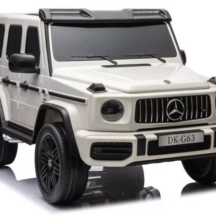 Akumuliatorinis automobilis vaikams Mercedes G63 XXL, baltos spalvos, 24 V