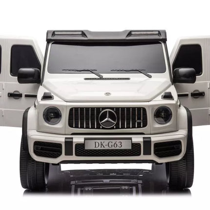 Akumuliatorinis automobilis vaikams Mercedes G63 XXL, baltos spalvos, 24 V