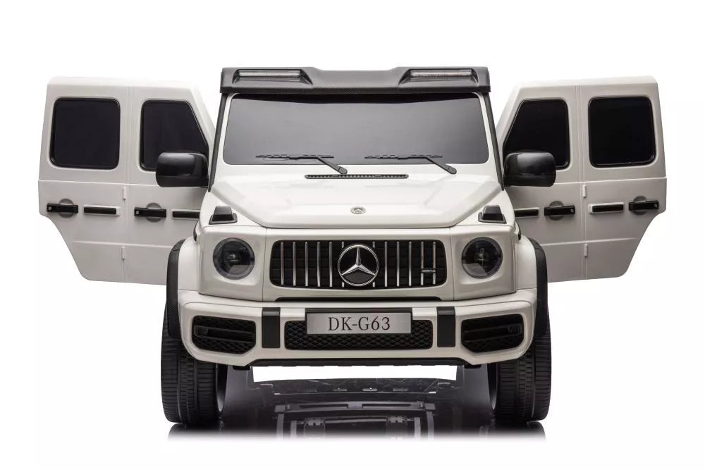 Akumuliatorinis automobilis vaikams Mercedes G63 XXL, baltos spalvos, 24 V