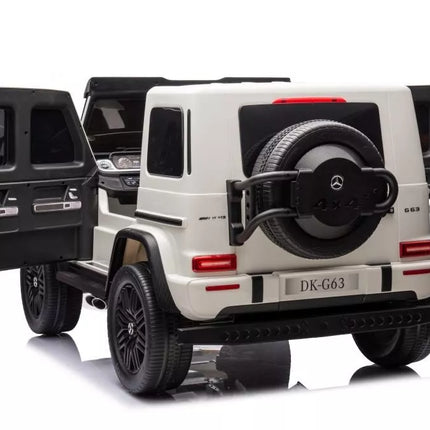 Akumuliatorinis automobilis vaikams Mercedes G63 XXL, baltos spalvos, 24 V