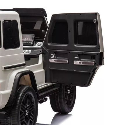 Akumuliatorinis automobilis vaikams Mercedes G63 XXL, baltos spalvos, 24 V