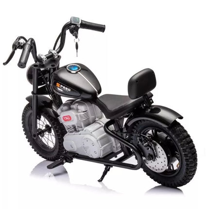 Akumuliatorinis motociklas A9902 36V juodos spalvos