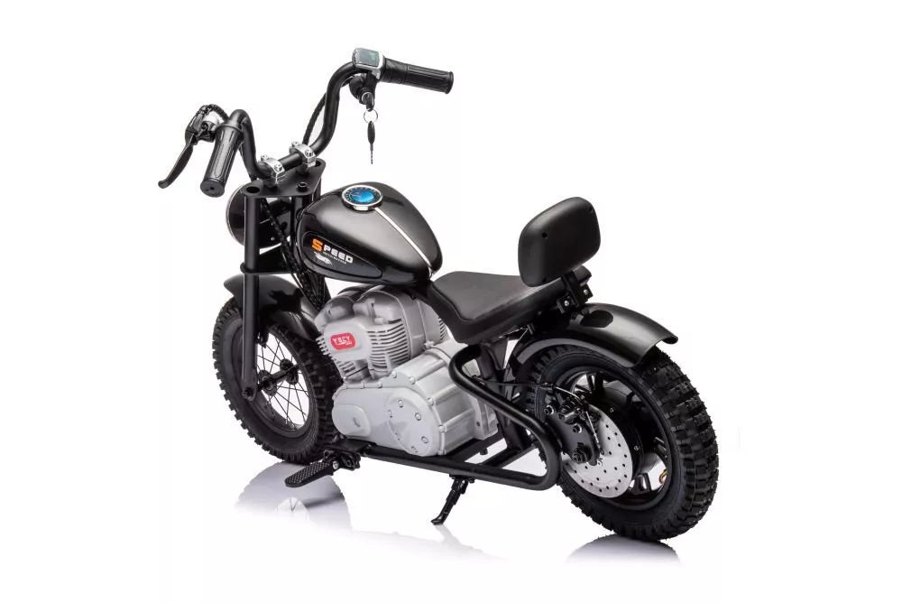 Akumuliatorinis motociklas A9902 36V juodos spalvos