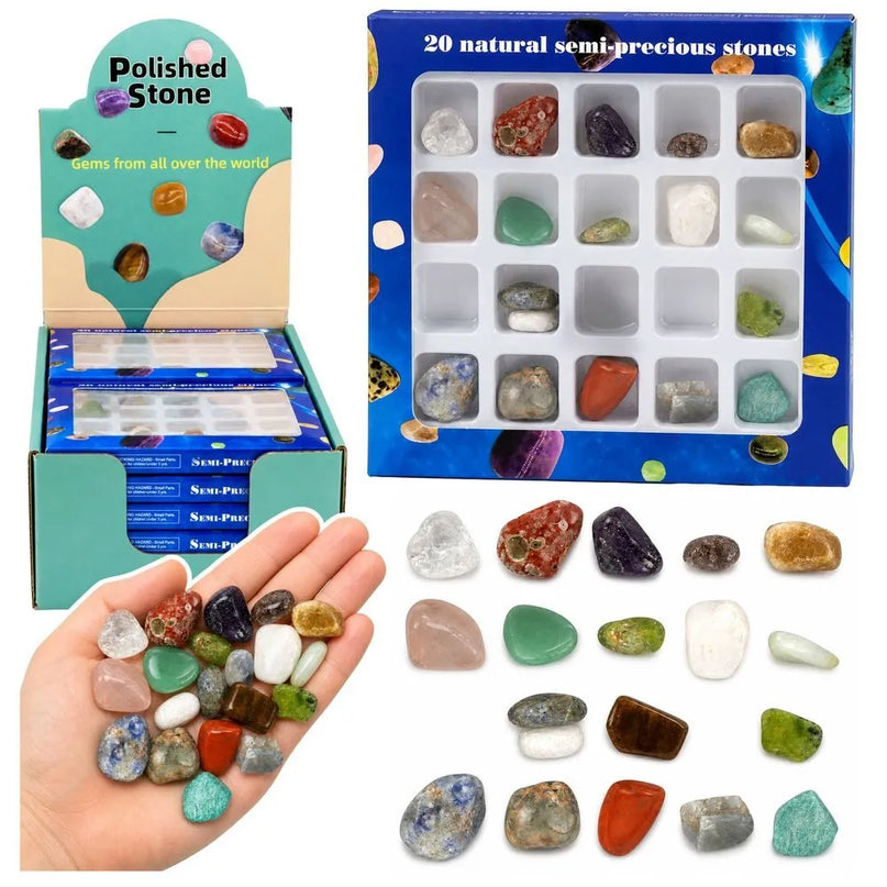 20 vnt. natūralių mineralų rinkinys vaikams