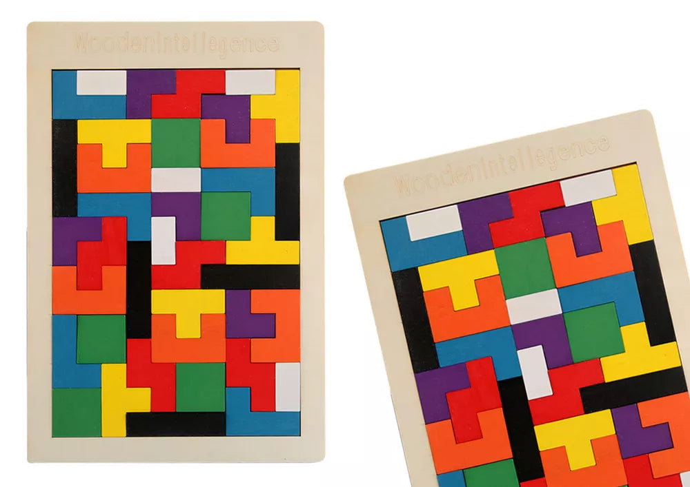 Medinė spalvotų formų dėlionė