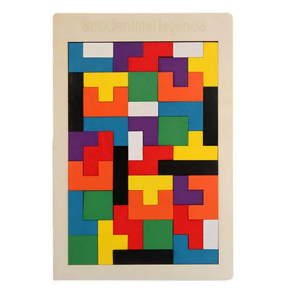 Medinė spalvotų formų dėlionė