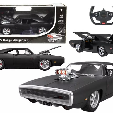 Dodge Charger R/T RC 1:16 juodas sportinis automobilis