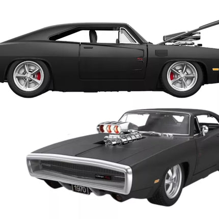 Dodge Charger R/T RC 1:16 juodas sportinis automobilis