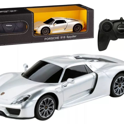 Porsche 918 Spyder RC 1:24 sidabrinis sportinis automobilis