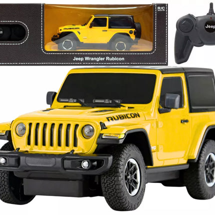 JEEP Wrangler JL Rubicon RC 1:24 – geltonas bekelės automobilis