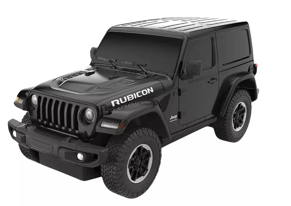 JEEP Wrangler JL Rubicon RC 1:24 juodas bekelės automobilis