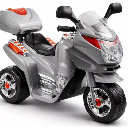 Sidabrinis vaikiškas elektrinis motociklas HC8051