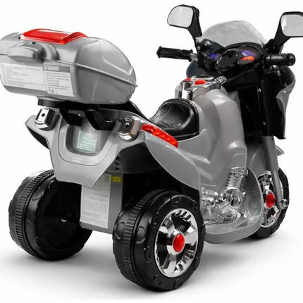 Sidabrinis vaikiškas elektrinis motociklas HC8051
