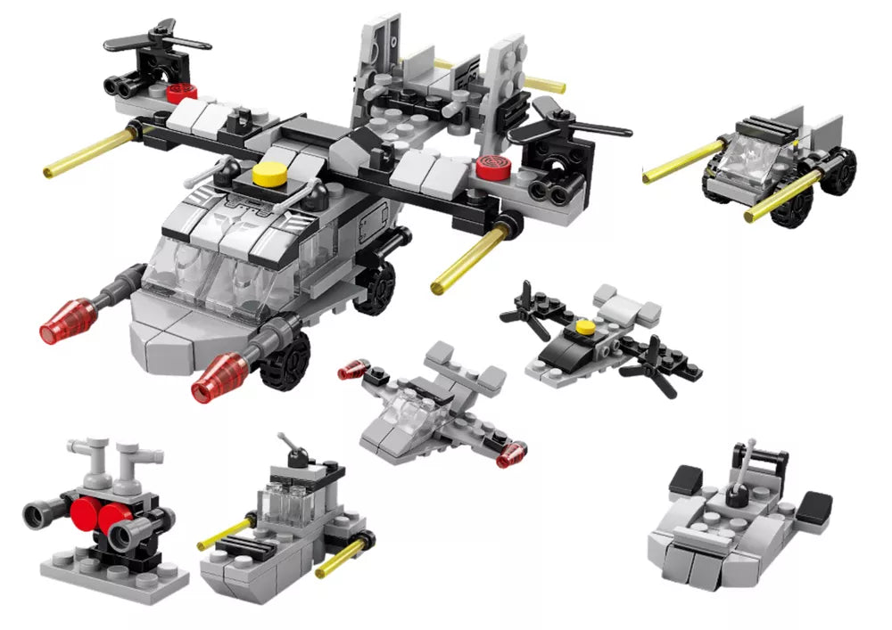 Statybinių kaladėlių sraigtasparnis 6in1