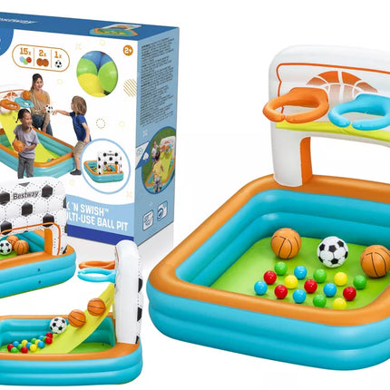 Bestway pripučiamas žaidimų aikštelės baseinas su kamuoliukais 120 x 107 x 84 cm