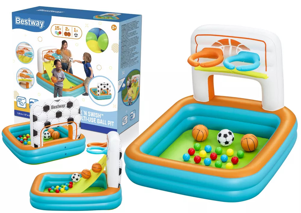 Bestway pripučiamas žaidimų aikštelės baseinas su kamuoliukais 120 x 107 x 84 cm