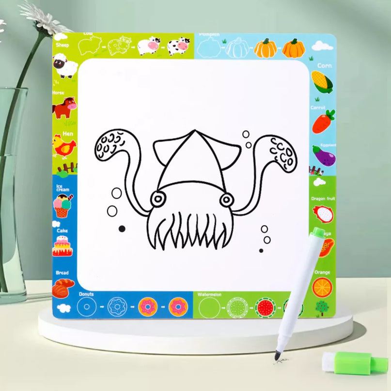 Medinė vaisių delionė su piešimo lenta