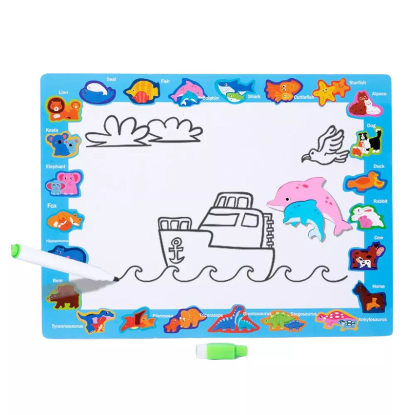 Edukacinė medinė dinozaurų dėlionė