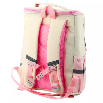 Pastelinė mokyklinė kuprinė su zuikučiu ir atšvaitais, 21l