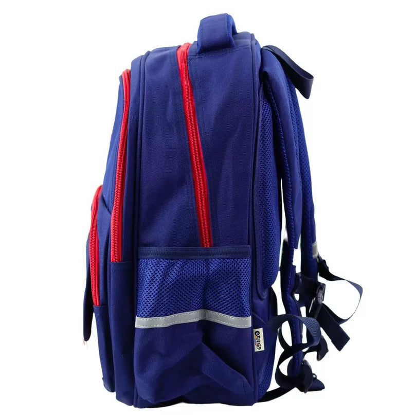 Tamsiai mėlyna–raudona mokyklinė kuprinė, 20 l