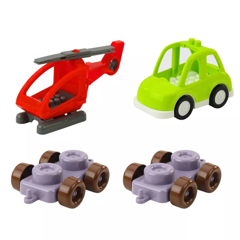 Edukacinis dinozaurų temos konstruktorius kuprinėje