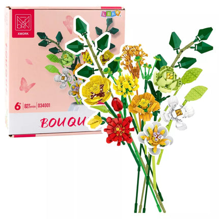 Konstruktorius spalvotų gėlių puokštė 827 vnt.