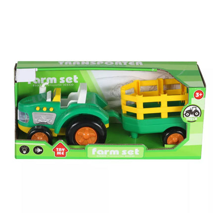 Žalias žemės ūkio traktorius mažiems vaikams