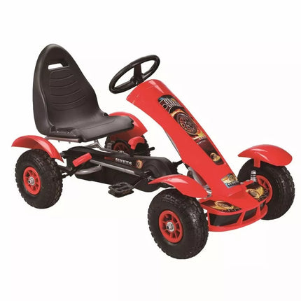 Raudonas pedalinis gokartas F618 vaikams