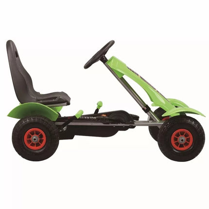 Žalias pedalinis gokartas F618 vaikams