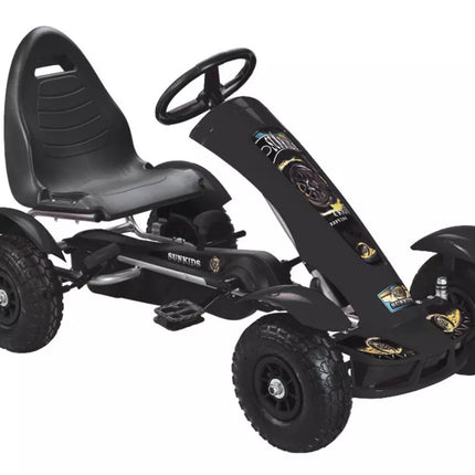 Juodas pedalinis gokartas F618 vaikams