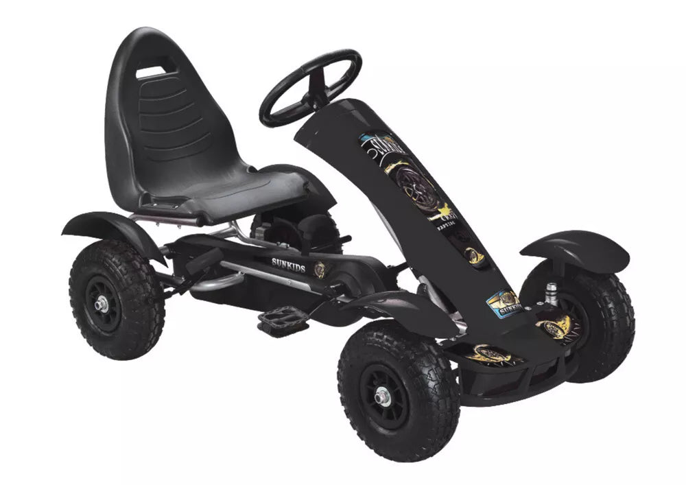 Juodas pedalinis gokartas F618 vaikams