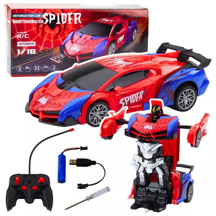 Nuotoliniu būdu valdomas 2in1 „Spider“ automobilis–robotas