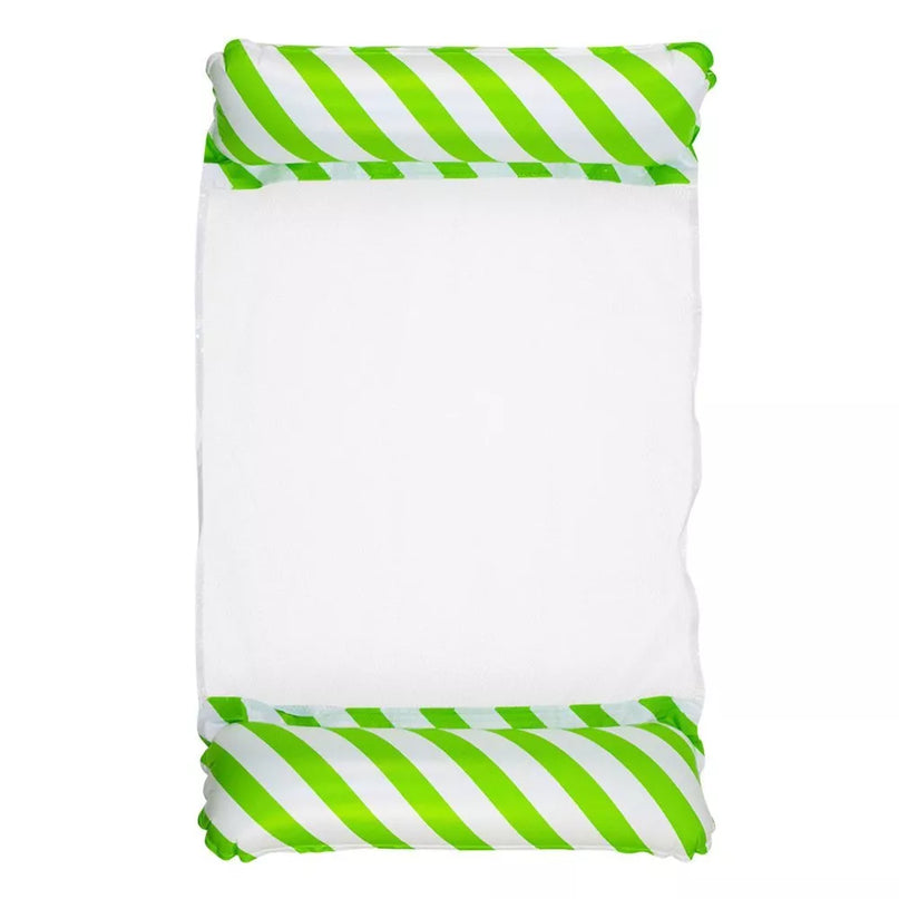 Pripučiamas vandens hamako tipo čiužinys–gultas, balta ir žalia, 120 × 70 cm