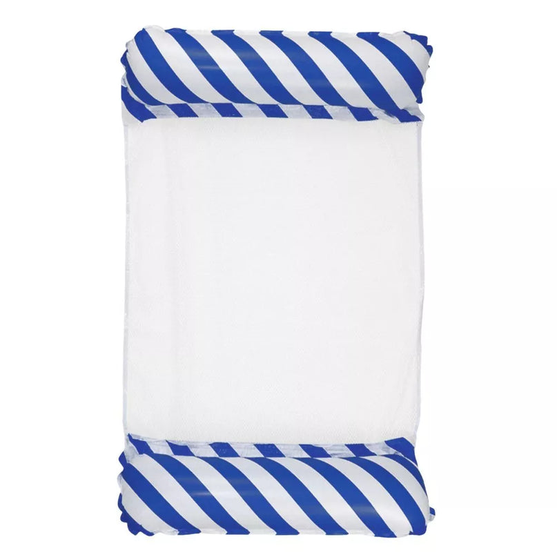 Pripučiamas vandens hamako tipo čiužinys–gultas, balta ir tamsiai mėlyna, 120 × 70 cm