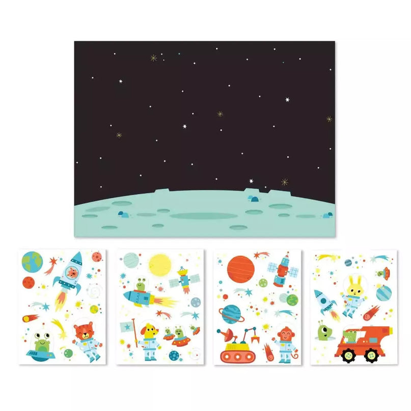 Lipdukų žaidimas su plakatu – Kosmosas