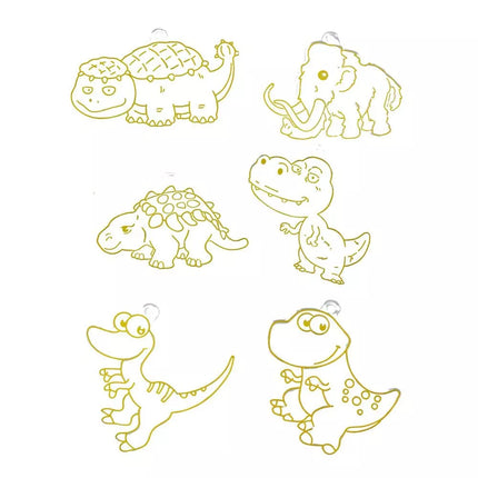 Kūrybinis vitražinių 3D dinozaurų raktų pakabukų rinkinys