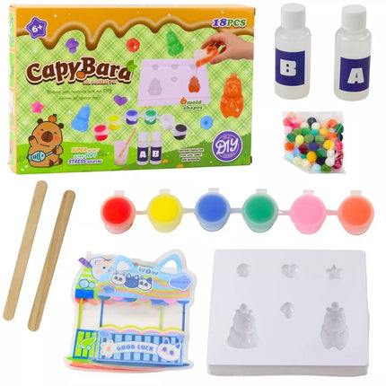 Kūrybinis kapibaros gelio figūrėlių DIY rinkinys – 18 dalių