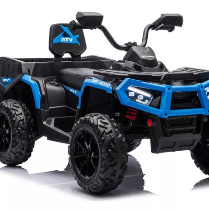 JC606 24V 4×4 vaikiškas elektrinis keturratis su priekaba, 6 ratai – mėlynas