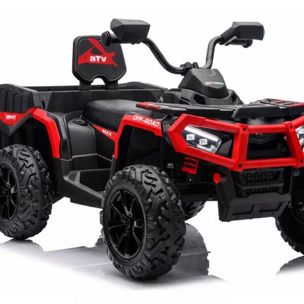 JC606 24V 4×4 vaikiškas elektrinis keturratis su priekaba, 6 ratai – raudonas