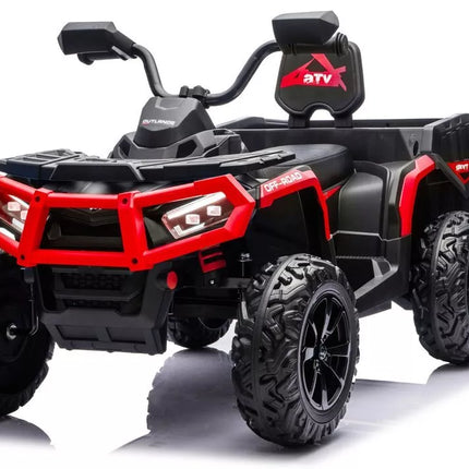 JC606 24V 4×4 vaikiškas elektrinis keturratis su priekaba, 6 ratai – raudonas