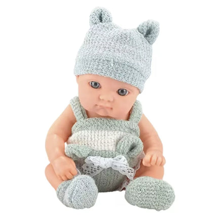 18 cm kūdikio lėlytė su antklode – pilkas komplektas