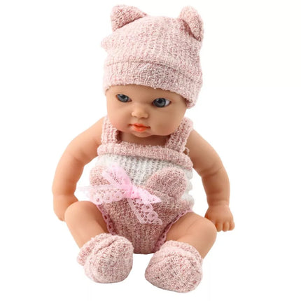 18 cm kūdikio lėlytė su antklode – rožinis komplektas
