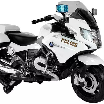 BMW baltas policijos motociklas – elektrinis vaikų motoroleris