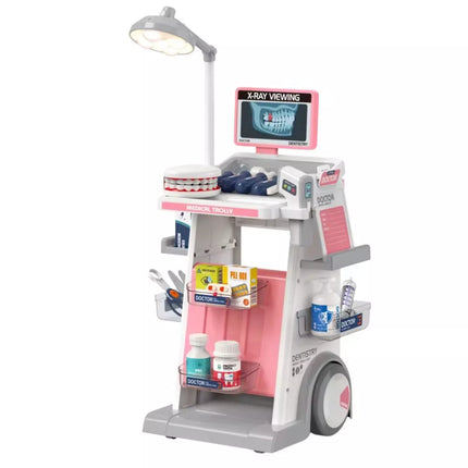 Odontologo rinkinys su medicininiu vežimėliu