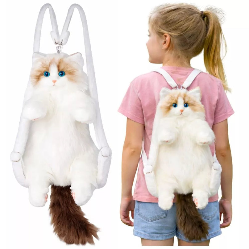Pliušinė katino kuprinė 50cm