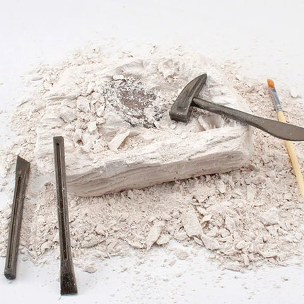 Edukacinis paleontologijos kasinėjimų rinkinys – gipsinis blokas ir įrankiai