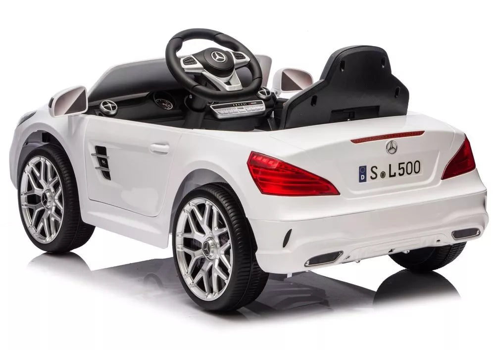 S506 baltas elektromobilis vaikams – Mercedes SL500