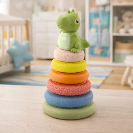 ECO sensorinė piramidė iš minkštos gumos – dinozauro tema